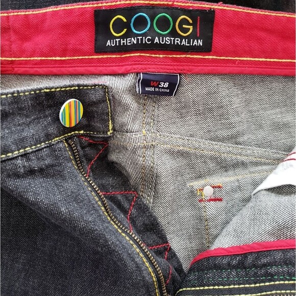 Men's COOGI 100% Cotton Denim Long Shorts Zipper Fly Back Patch Pockets Waist 38 - Picture 11 of 13